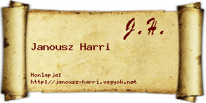 Janousz Harri névjegykártya
